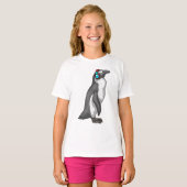 Penguin Music-hoofdtelefoon T-shirt (Voorkant volledig)