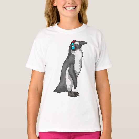 Penguin Music-hoofdtelefoon T-shirt (Voorkant)