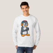 Penguin Music-hoofdtelefoon T-shirt (Voorkant volledig)
