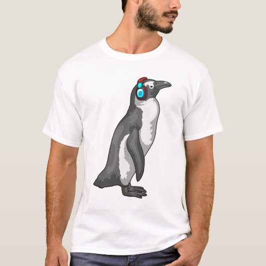 Penguin Music-hoofdtelefoon T-shirt (Voorkant)