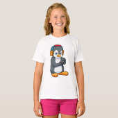 Penguin Music-hoofdtelefoon T-shirt (Voorkant volledig)