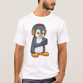 Penguin Music-hoofdtelefoon T-shirt (Voorkant)
