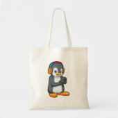 Penguin Music-hoofdtelefoon Tote Bag (Voorkant)