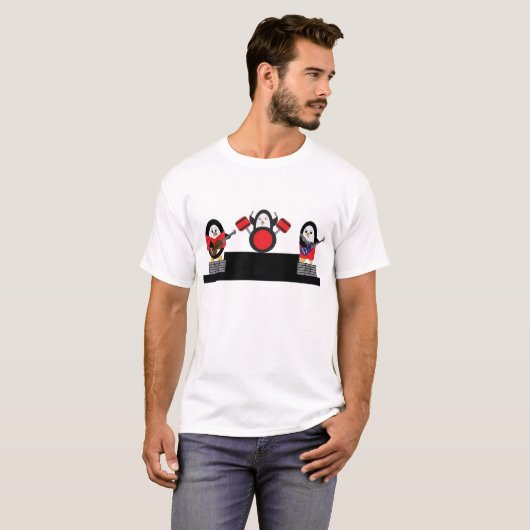 Penguin Music Rock Band T-shirt (Voorkant volledig)