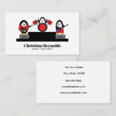 Penguin Musician Band Personaliseren Visitekaartje (Voorkant / Achterkant)