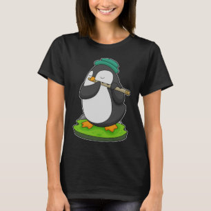 Penguin Musician Flute Music T-shirt