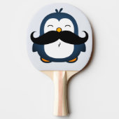 Penguin Mustache Trend Blue Tafeltennisbatje (Achterkant)