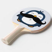 Penguin Mustache Trend Blue Tafeltennisbatje (Voorkant Gekanteld)