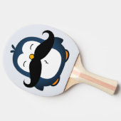 Penguin Mustache Trend Blue Tafeltennisbatje (Zijkant)