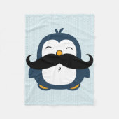 Penguin Mustache Trend Fleece Deken (Voorkant)