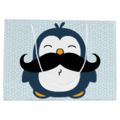 Penguin Mustache Trend Large Cadeautasje (Achterkant)