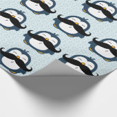 Penguin Mustache Trend Pattern Cadeaupapier (Hoek)