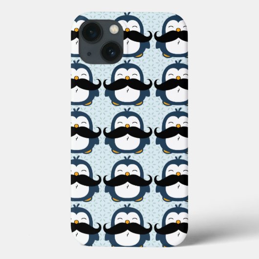 Penguin Mustache Trend Pattern Case-Mate iPhone Case (Achterkant)