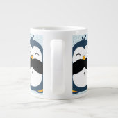 Penguin Mustache Trend Pattern Grote Koffiekop (Achterkant)