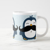 Penguin Mustache Trend Pattern Grote Koffiekop (Rechts)