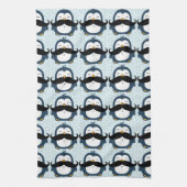 Penguin Mustache Trend Pattern Theedoek (Verticaal)