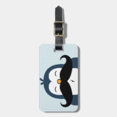 Penguin Mustache Trend Personalized Bagagelabel (Voorkant verticaal)