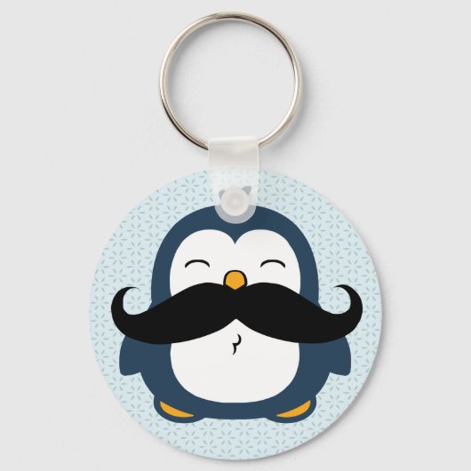 Penguin Mustache Trend Sleutelhanger (Voorkant)