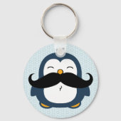 Penguin Mustache Trend Sleutelhanger (Achterkant)