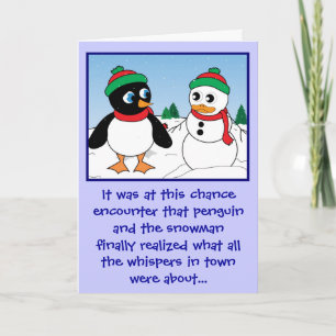 "Penguin n Snowman"-ziekteverzekeringskaart Feestdagen Kaart