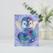 Penguin named Button Briefkaart (Staand voorkant)