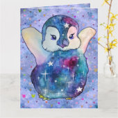 Penguin named Button Kaart (Gele Bloem)