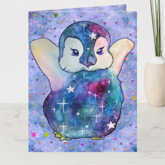 Penguin named Button Kaart (Voorkant)