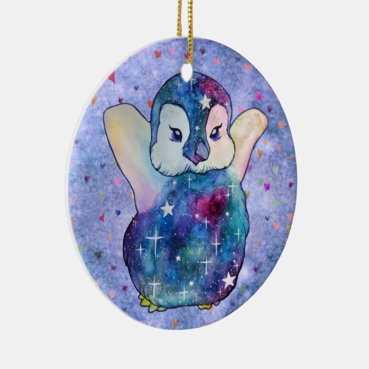 Penguin named Button Keramisch Ornament (Rechts)