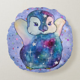 Penguin named Button Rond Kussen