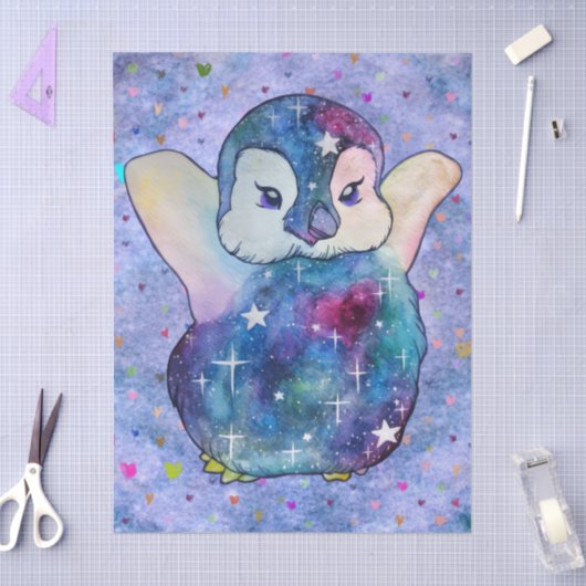 Penguin named Button Tissuepapier (Craft)