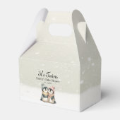 Penguin Neutral Twins Baby Shower Winter Theme Bedankdoosjes (Voorkant Zijde)
