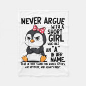 Penguin Never Argue With A Short Girl Named A Fleece Deken (Voorkant)