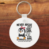 Penguin Never Argue With A Short Girl Named A Sleutelhanger (Voorkant)