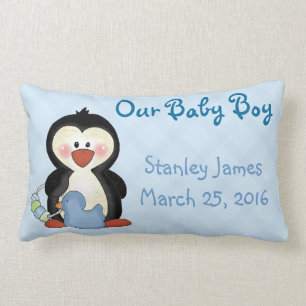 Penguin New Baby Boy Pillow Kussen