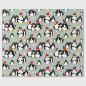 Penguin Nightcap Wrapping Paper Cadeaupapier (Vlak)
