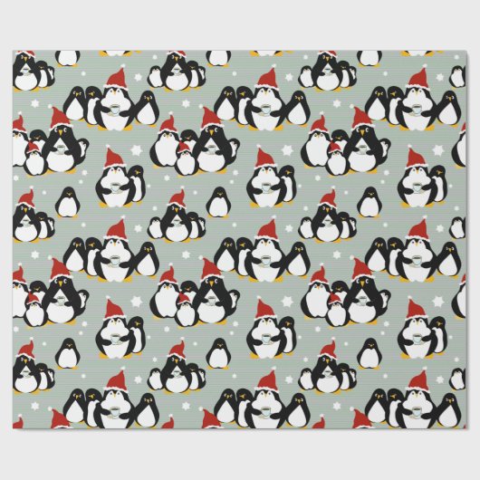 Penguin Nightcap Wrapping Paper Cadeaupapier (Vlak)