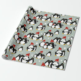 Penguin Nightcap Wrapping Paper Cadeaupapier