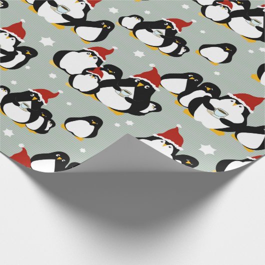 Penguin Nightcap Wrapping Paper Cadeaupapier (Hoek)