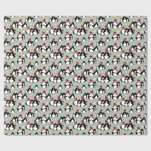 Penguin Nightcap Wrapping Paper Cadeaupapier (Vlak)