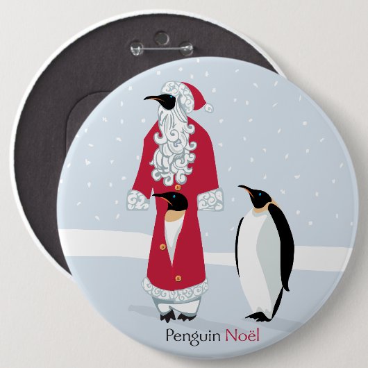 Penguin Noel Ronde Button 6,0 Cm (Voorkant /achterkant)