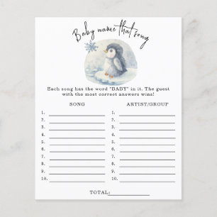 Penguin - Noem dat nummer baby shower spel