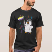 Penguin Nonbinary Flag Cute Enby Nb Pride Lgbtq mi T-shirt (Voorkant)