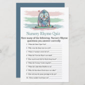 Penguin Nursery Rhyme Quiz baby shower game (Voorkant / Achterkant)