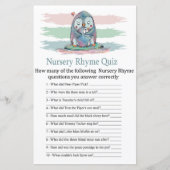 Penguin Nursery Rhyme Quiz baby shower game (Voorkant)