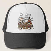 Penguin Oh Joy kerstshirts en cadeautjes Trucker Pet (Voorkant)