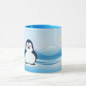 Penguin on Frigid Landscape Design Coffee Mok (Midden)