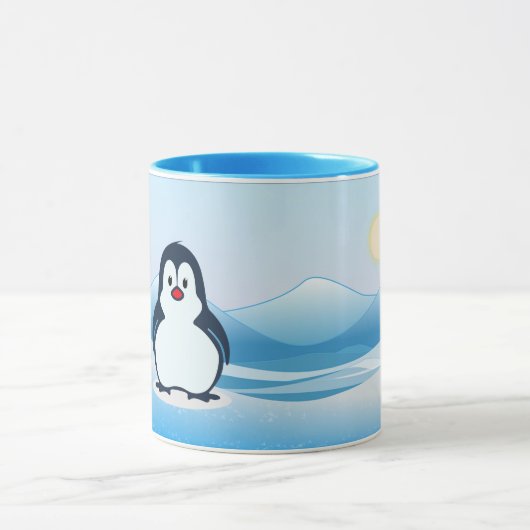 Penguin on Frigid Landscape Design Coffee Mok (Midden)