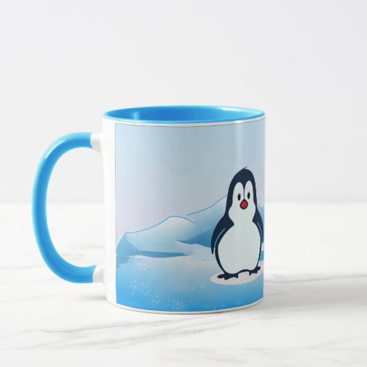 Penguin on Frigid Landscape Design Coffee Mok (Links)