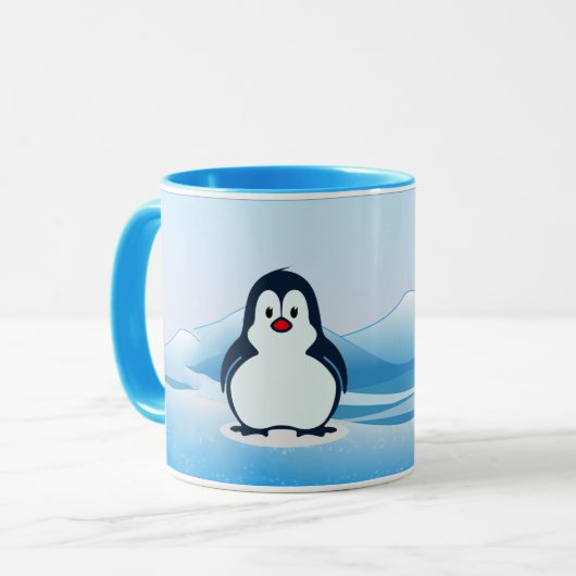 Penguin on Frigid Landscape Design Coffee Mok (Voorkant links)