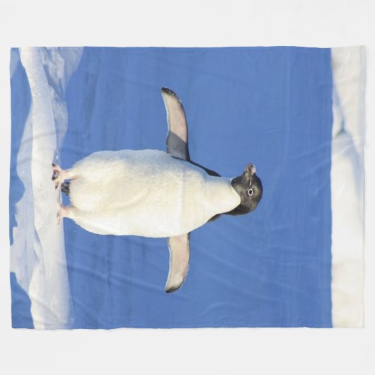 Penguin on Ice Fleece Blanket (Voorkant (Horizontaal))